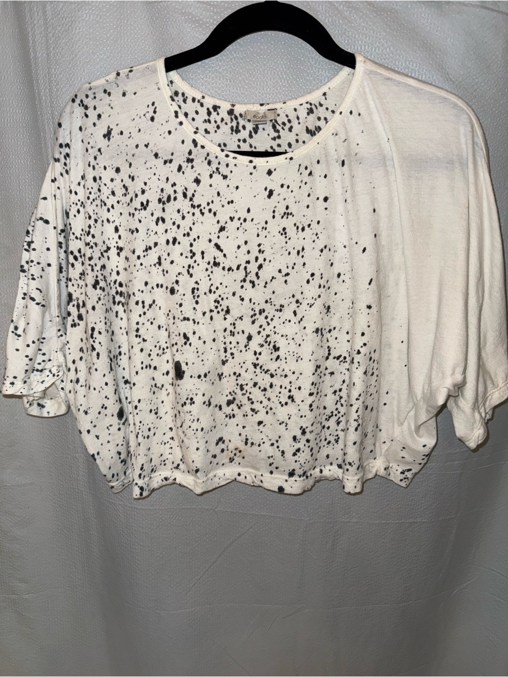 Ecote White Tee with Black Splatter